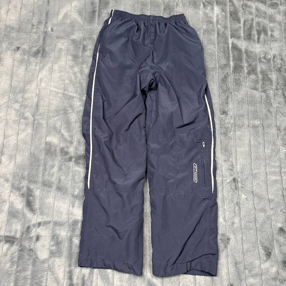 Vintage Reebok Boys Navy Nylon Windbreaker Track Pants White Stripe Size M 10